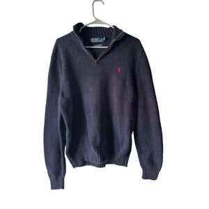 Vintage Polo Ralph Lauren Pima Cotton 1/4 Zip Sweater Large
